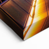 Illuminated Suspension Bridge - Vibrant Nightscape Wall Art Decor