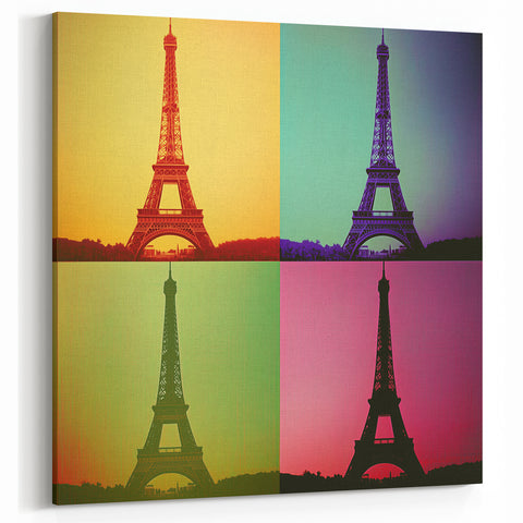 Pop Art Eiffel Tower - Colorful Modern Architectural Wall Decor