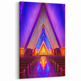 Vibrant Cathedral Interior - Illuminated Architectural Wall Art