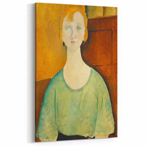 Modern Wall Art: Girl in Green Blouse - Contemporary Art Print