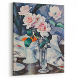 Modern Wall Art: Pink Roses in Vase - Elegant Contemporary Print