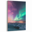 Pastoral Wall Art - Northern Lights Over Snowy Countryside Scene