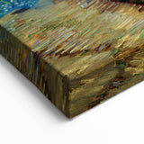 Vincent van Gogh Wall Art - Golden Flowers on Blue Canvas