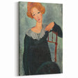 Modern Wall Art: Woman with Red Hair - Elegant Abstract Portrait