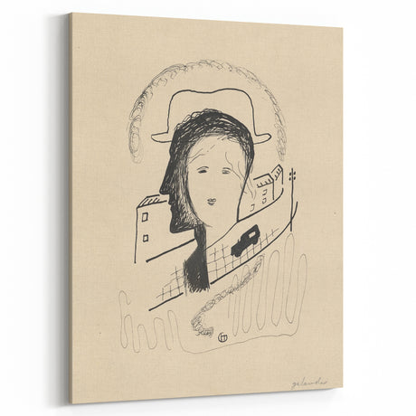 Modern Wall Art: Couple - Minimalist Abstract Line Drawing Print