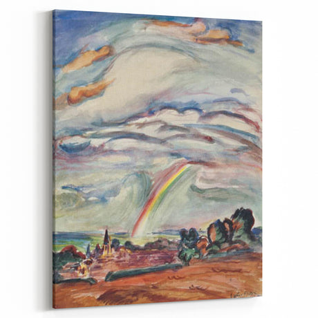 Modern Wall Art: The Rainbow - Vibrant Landscape Watercolor Print