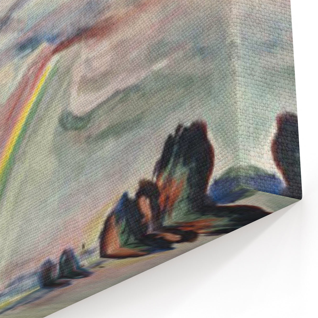 Modern Wall Art: The Rainbow - Vibrant Landscape Watercolor Print