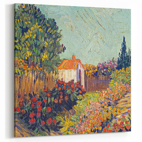 Van Gogh Art Prints - Vibrant Garden with Cottage