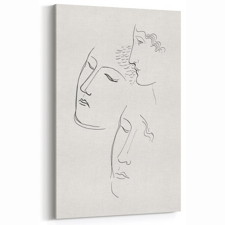 Modern Wall Art: Minimalist Sketch of Women - Elegant Line Drawing