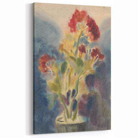 Modern Wall Art: Red Flowers - Vibrant Abstract Floral Watercolor
