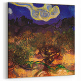Starry Night Wall Art - Olive Trees Under a Swirling Sky