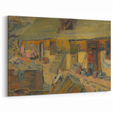 Modern Wall Art - Rustic Peasant Yard | Abstract Modern Art Print for Minimalist Decor
