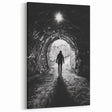 Cave Wall Art - Black and White Tunnel Silhouette Photography
