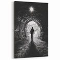 Cave Wall Art - Black and White Tunnel Silhouette Photography