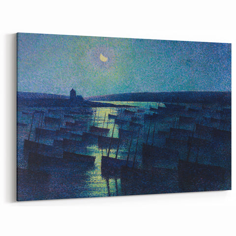 Modern Wall Art - Moonlit Boats by Maximilien Luce