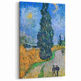 Starry Night Wall Art - Cypress Tree and Starry Sky