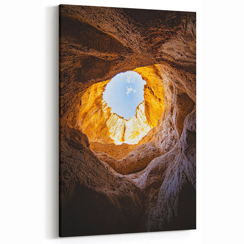 Sunlit Cave Wall Art - Natural Underground Scenic Photography Prints