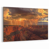 Scenic Lightning Over Canyon Wall Art - Captivating Canyon Canvas Prints