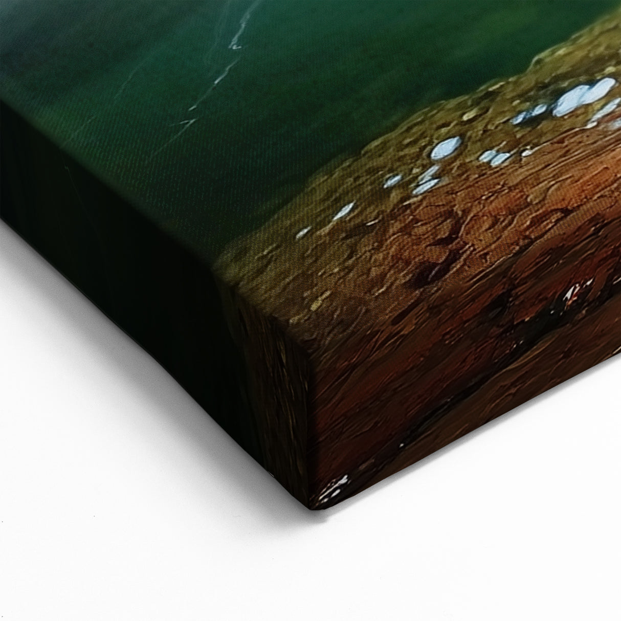Natural Cave Wall Art - Scenic Waterfall and Green Pool Photography Prints