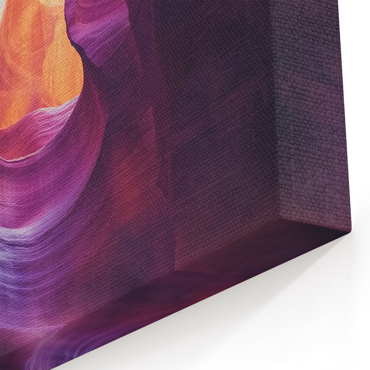 Vivid Canyon Waves in Purple and Gold - Abstract Desert Wall Art