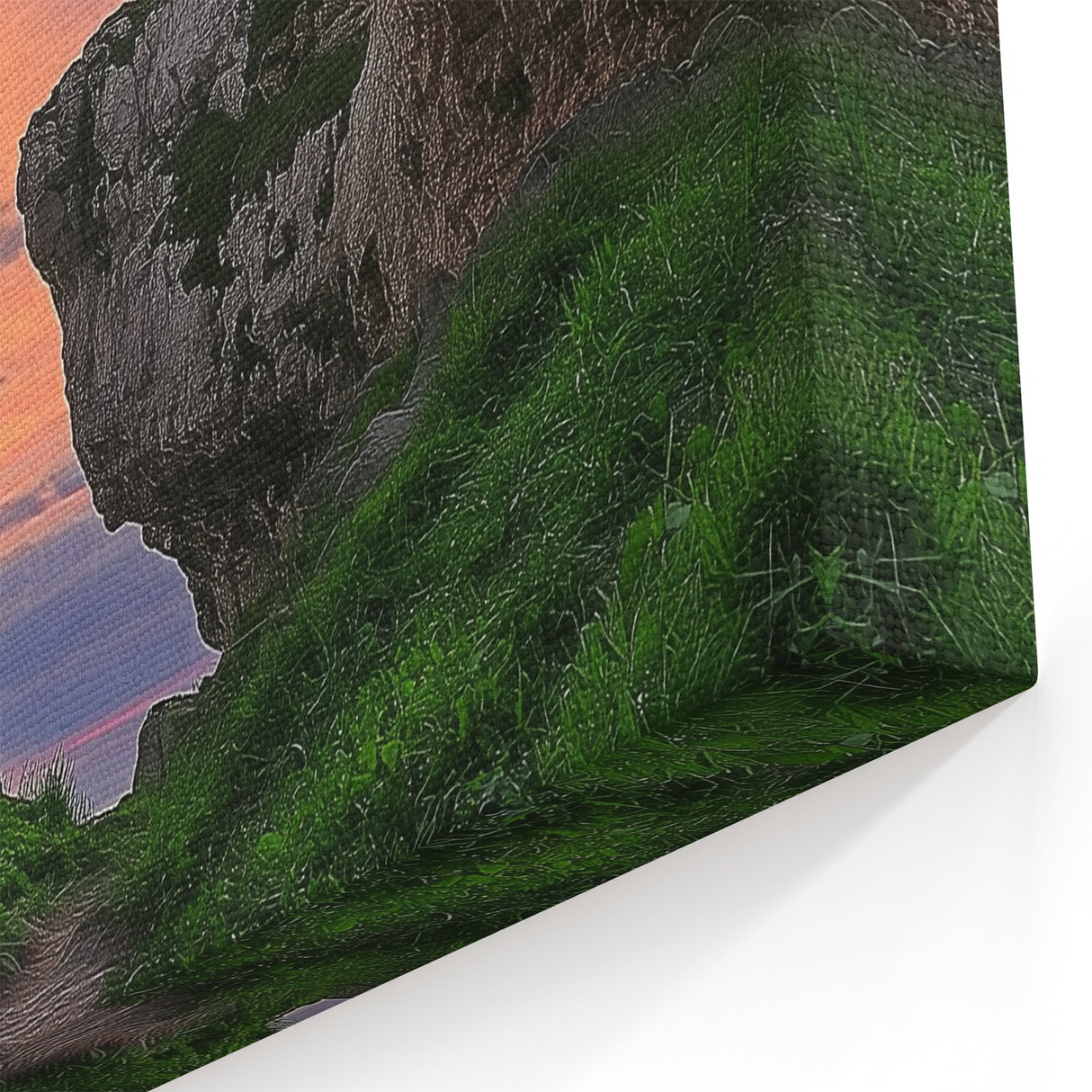 Sunset Cave Wall Art - Scenic Pathway and Colorful Sky Photography Prints