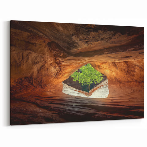 Cave View Wall Art - Scenic Tree and Natural Rock Formation Prints