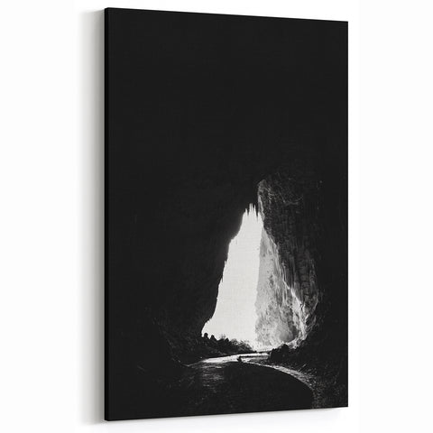 Black and White Cave Wall Art - Dramatic Monochrome Photography Prints