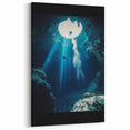Underwater Cave Wall Art - Scenic Divers and Light Rays Photography