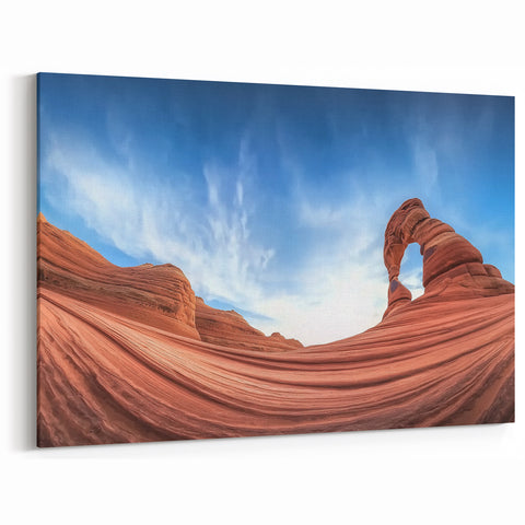 Waves of Sandstone and Sky - Scenic Desert Arch Artwork