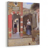 Historical Art - Baroque Courtyard Scene with Mother and Child