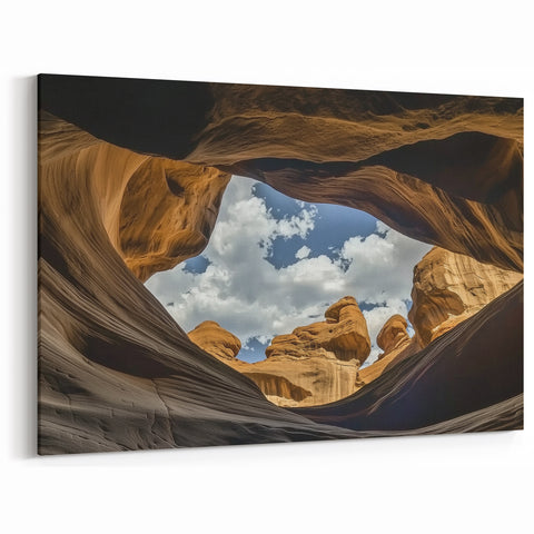 Canyon Skylight View - Sandstone and Cloud Art