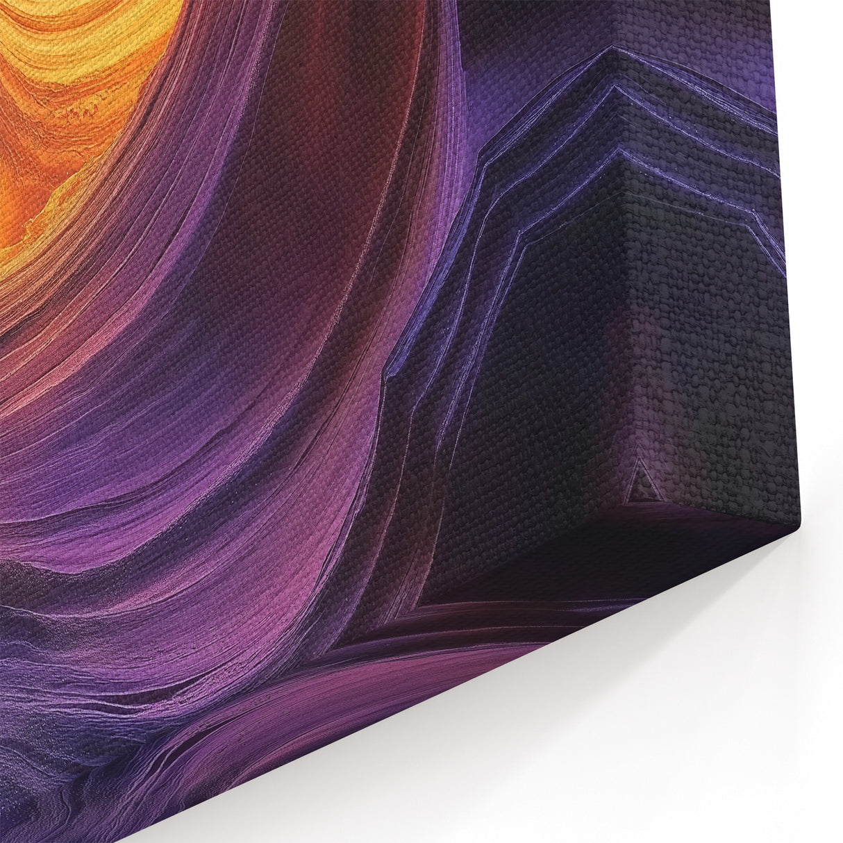 Vibrant Purple and Gold Canyon - Abstract Desert Wall Art