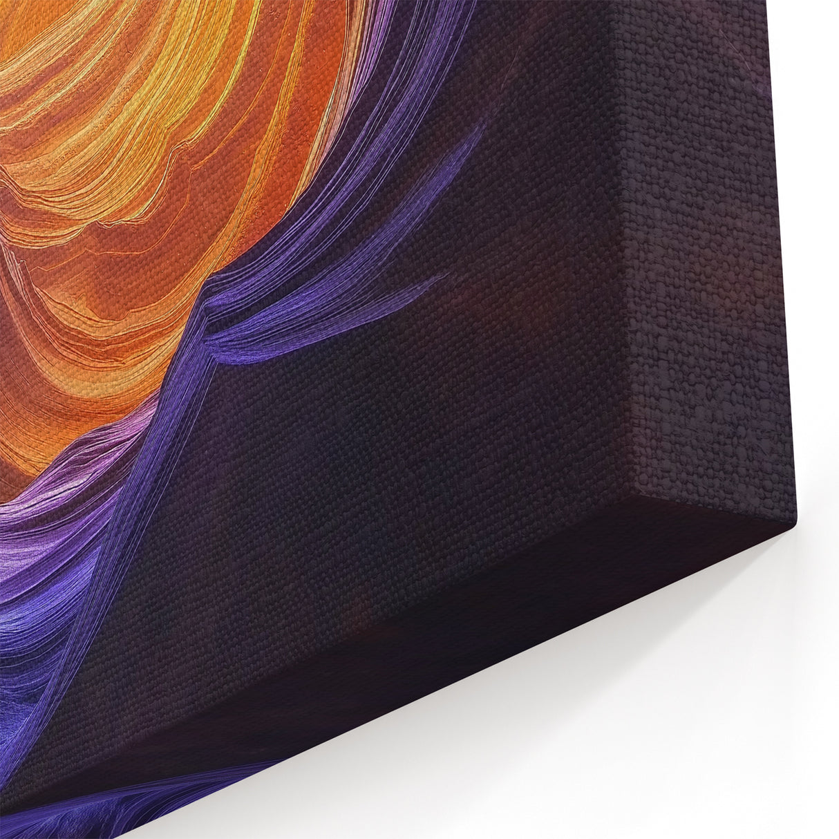 Golden Glow and Purple Waves - Abstract Canyon Wall Art