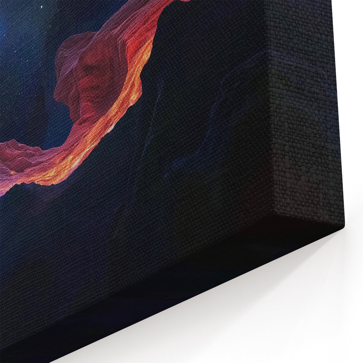 Cosmic Canyon Nightscape - Abstract Canyon Wall Art with Starry Sky