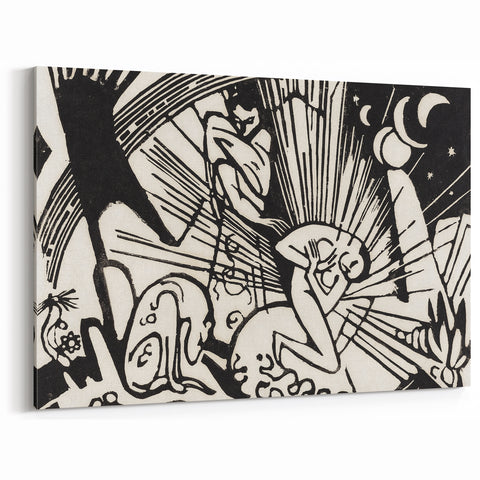 Modern Expressionism Wall Art | Abstract Black and White Print