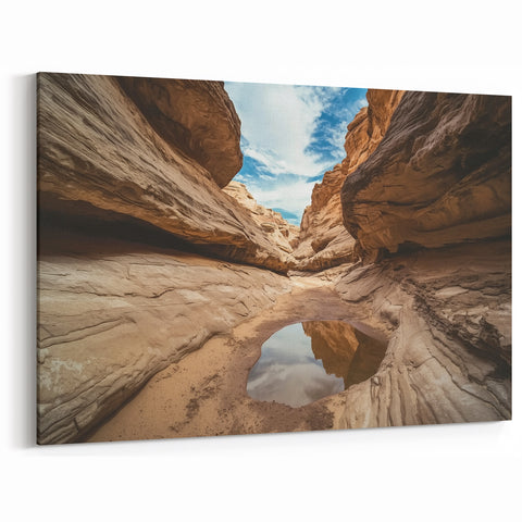 Reflective Canyon Scene - Tranquil Nature Wall Art for Modern Homes