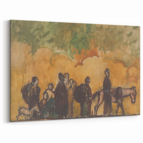 Expressionism Wall Art - Refugees with Horses by Cyprián Majerník