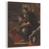 Historical Art - Baroque Courtroom Scene with Noble Figure and Attendants