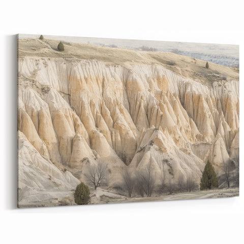 Creamy Ridge Canyon - Nature's Elegant Textured Wall Art