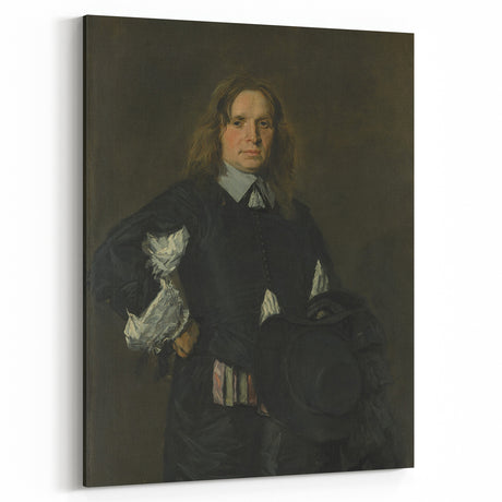 Classic Baroque Portrait - Gentleman in Elegant Dark Attire with Hat