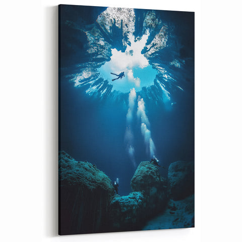 Scenic Cave Art - Underwater Diving Adventure