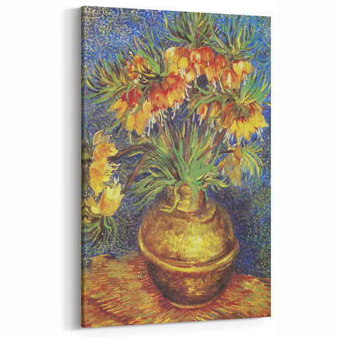 Starry Night Wall Art - Vase with Crown Imperial Flowers Print