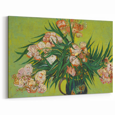 Van Gogh Canvas Prints - Oleanders in Vase Vibrant Wall Art