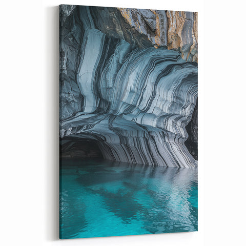 Marble Cave Reflections - Scenic Cave Art for Modern Interiors