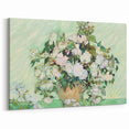 Van Gogh Canvas Prints - White Roses in Vase Elegant Wall Art