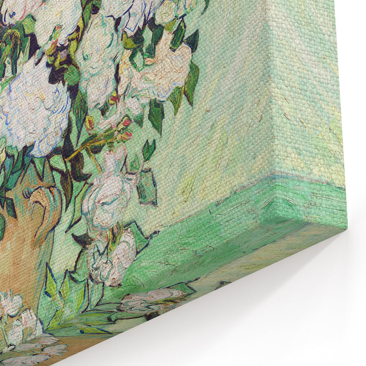 Van Gogh Canvas Prints - White Roses in Vase Elegant Wall Art