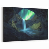 Aurora Waterfall View - Scenic Cave Photography for Modern Decor