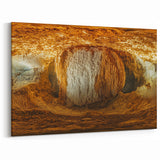 Golden Stalactite Chamber - Scenic Cave Wall Art for Unique Decor