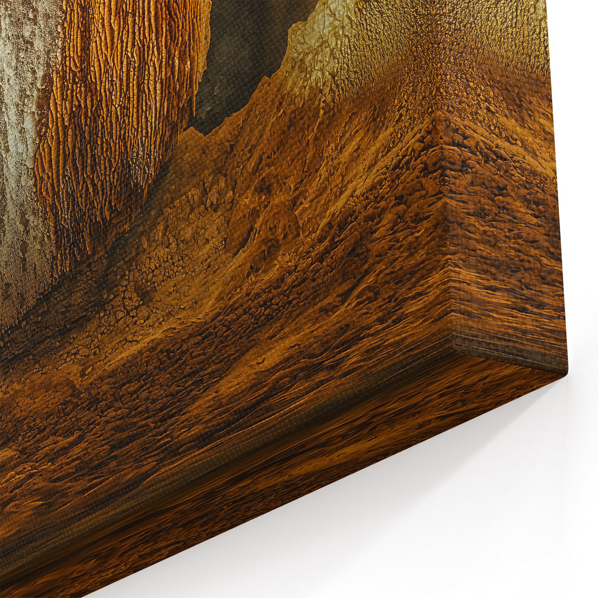 Golden Stalactite Chamber - Scenic Cave Wall Art for Unique Decor