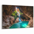 Hidden Waterfall Pool - Scenic Cave Wall Art for Tranquil Interiors